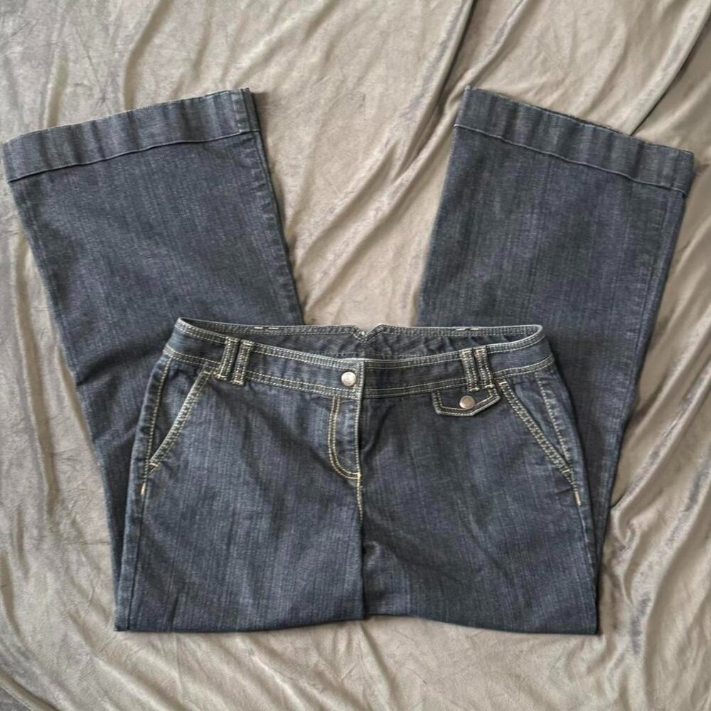 Medium wash LOFT jeans with back detail